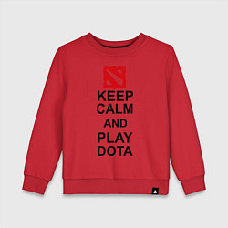 Свитшот хлопковый детский Keep Calm & Play Dota, цвет: красный