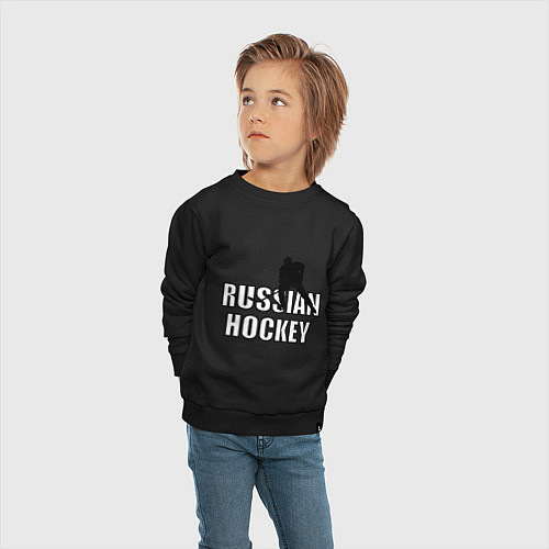 Детский свитшот Russian hockey / Черный – фото 4