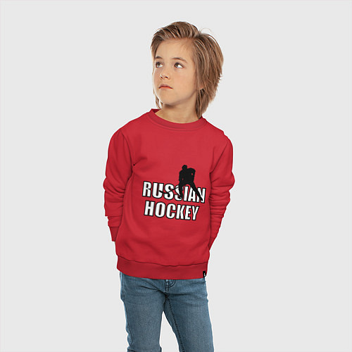 Детский свитшот Russian hockey / Красный – фото 4