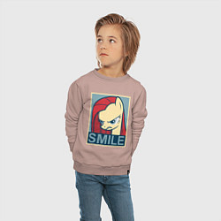 Свитшот хлопковый детский MLP: Smile, цвет: пыльно-розовый — фото 2