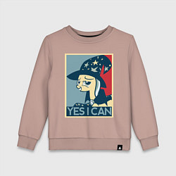 Свитшот хлопковый детский MLP: Yes I Can, цвет: пыльно-розовый