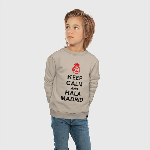 Детский свитшот Keep Calm & Hala Madrid / Миндальный – фото 4