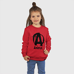 Свитшот хлопковый детский Animal Logo, цвет: красный — фото 2