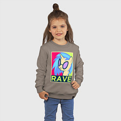 Свитшот хлопковый детский DJ Pon-3 RAVE, цвет: утренний латте — фото 2