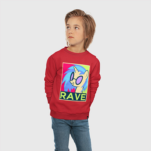Детский свитшот DJ Pon-3 RAVE / Красный – фото 4