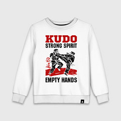Свитшот хлопковый детский Kudo: Strong Spirit, цвет: белый