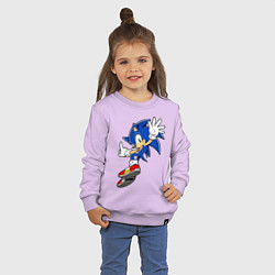 Свитшот хлопковый детский Sonic, цвет: лаванда — фото 2