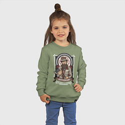 Свитшот хлопковый детский Достоевский Федор, цвет: авокадо — фото 2