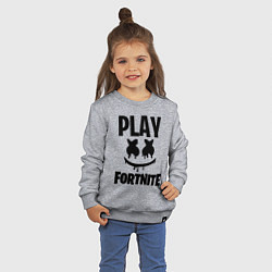 Свитшот хлопковый детский Marshmello: Play Fortnite, цвет: меланж — фото 2