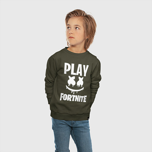 Детский свитшот Marshmello: Play Fortnite / Хаки – фото 4