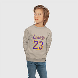 Свитшот хлопковый детский LeBron 23, цвет: миндальный — фото 2