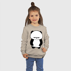 Свитшот хлопковый детский Грусть панды, цвет: миндальный — фото 2