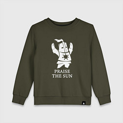Свитшот хлопковый детский Praise the Sun, цвет: хаки