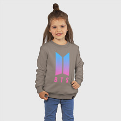 Свитшот хлопковый детский BTS: Neon V, цвет: утренний латте — фото 2