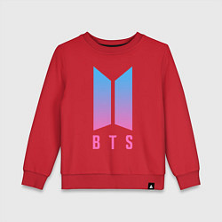 Свитшот хлопковый детский BTS: Neon V, цвет: красный