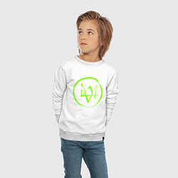 Свитшот хлопковый детский Watch Dogs: Green Logo, цвет: белый — фото 2