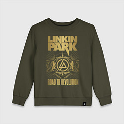 Свитшот хлопковый детский Linkin Park: Road to Revolution, цвет: хаки