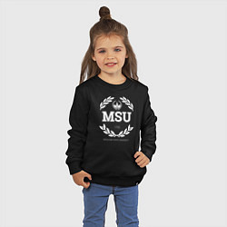 Свитшот хлопковый детский MSU, цвет: черный — фото 2