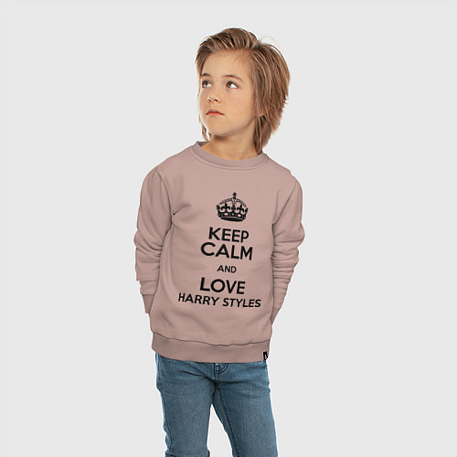 Детский свитшот Keep Calm & Love Harry Styles / Пыльно-розовый – фото 4