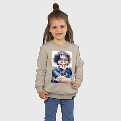 Свитшот хлопковый детский Keep Calm & Love Harry Styles, цвет: миндальный — фото 2