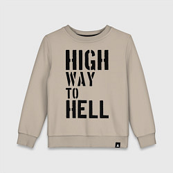 Свитшот хлопковый детский High way to hell, цвет: миндальный