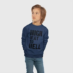 Свитшот хлопковый детский High way to hell, цвет: тёмно-синий — фото 2