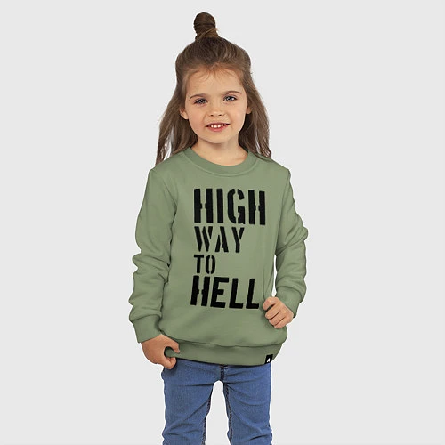 Детский свитшот High way to hell / Авокадо – фото 3