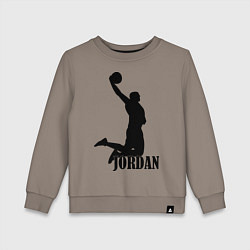 Свитшот хлопковый детский Jordan Basketball, цвет: утренний латте