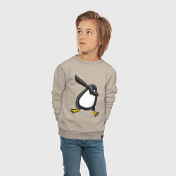Свитшот хлопковый детский DAB Pinguin, цвет: миндальный — фото 2