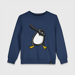 Свитшот хлопковый детский DAB Pinguin цвета тёмно-синий — фото 1