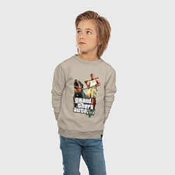 Свитшот хлопковый детский GTA 5: Man & Dog, цвет: миндальный — фото 2