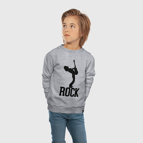 Детский свитшот Rock Guitar / Меланж – фото 4