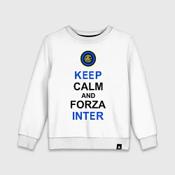 Свитшот хлопковый детский Keep Calm & Forza Inter, цвет: белый