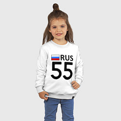 Свитшот хлопковый детский RUS 55, цвет: белый — фото 2
