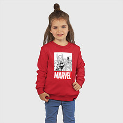 Свитшот хлопковый детский Thor & Captain America цвета красный — фото 2