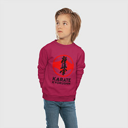 Свитшот хлопковый детский Karate Kyokushin, цвет: маджента — фото 2