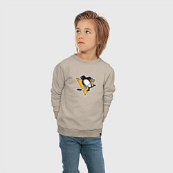 Свитшот хлопковый детский Pittsburgh Penguins: Evgeni Malkin, цвет: миндальный — фото 2