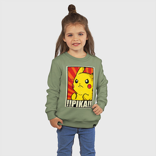Детский свитшот Pikachu: Pika Pika / Авокадо – фото 3