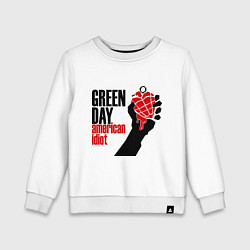 Свитшот хлопковый детский Green Day: American idiot, цвет: белый