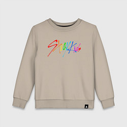Свитшот хлопковый детский STRAY KIDS АВТОГРАФЫ, цвет: миндальный