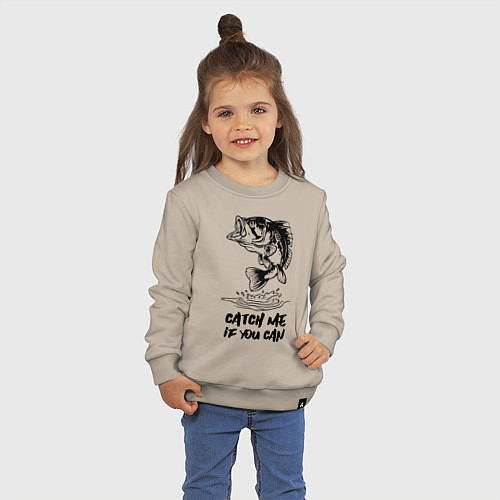 Детский свитшот Catch me if you can / Миндальный – фото 3