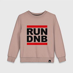 Свитшот хлопковый детский RUN DNB, цвет: пыльно-розовый