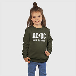 Свитшот хлопковый детский ACDC BACK IN BLACK, цвет: хаки — фото 2