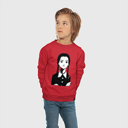 Свитшот хлопковый детский Wednesday Addams, цвет: красный — фото 2