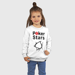 Свитшот хлопковый детский Poker Stars, цвет: белый — фото 2