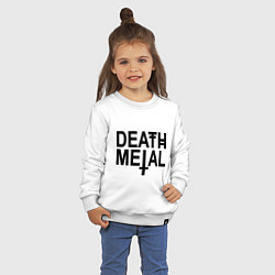 Свитшот хлопковый детский Death Metal, цвет: белый — фото 2