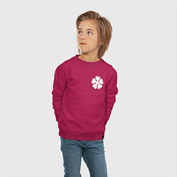 Свитшот хлопковый детский ЧЁРНЫЙ КЛЕВЕР НА СПИНЕ, цвет: маджента — фото 2