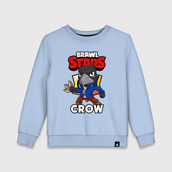 Свитшот хлопковый детский BRAWL STARS CROW, цвет: мягкое небо