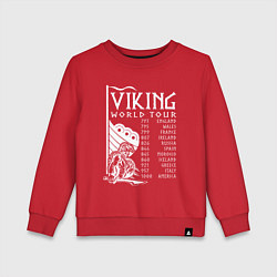 Свитшот хлопковый детский Viking world tour, цвет: красный