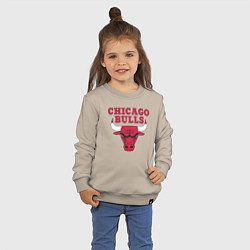 Свитшот хлопковый детский CHICAGO BULLS, цвет: миндальный — фото 2